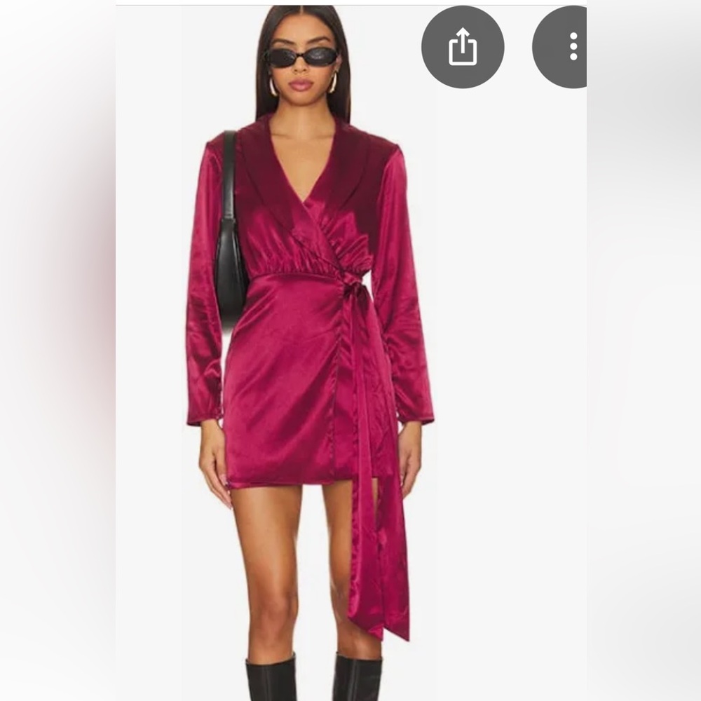 Super down revolve Elegant Burgundy Wrap Dress